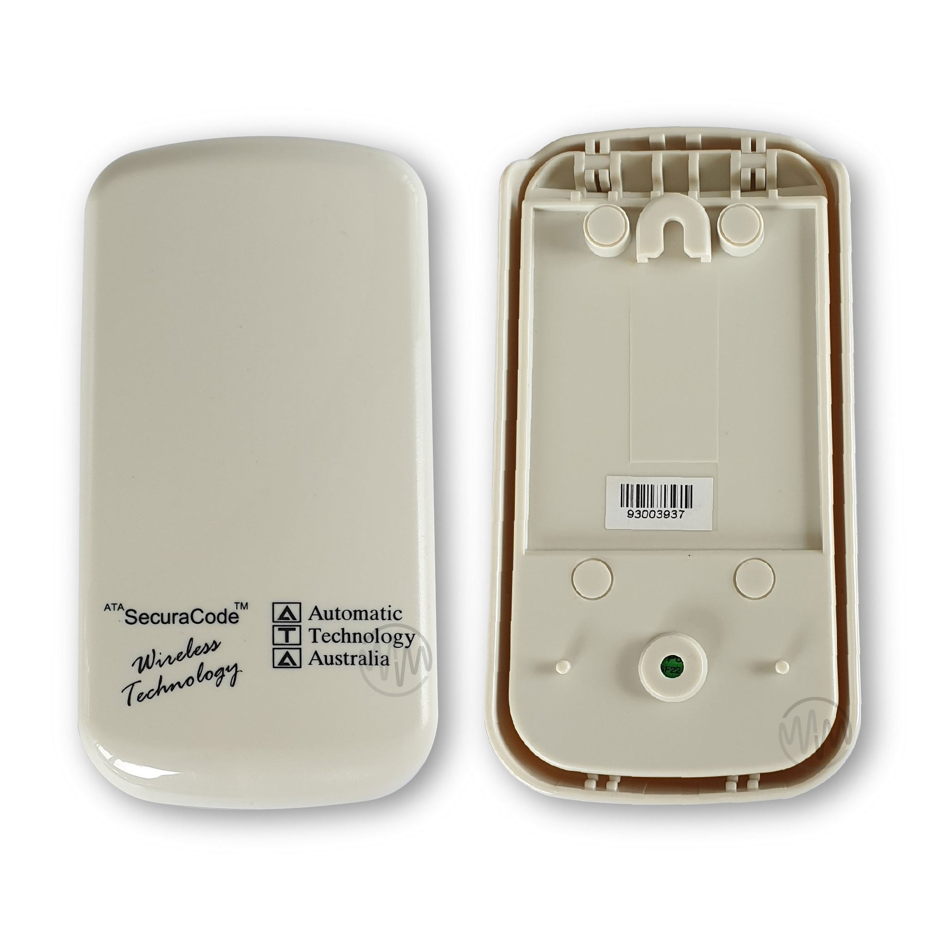 Front & back of ATA SecuraCode beige keypad with cover for ATA garages & gates