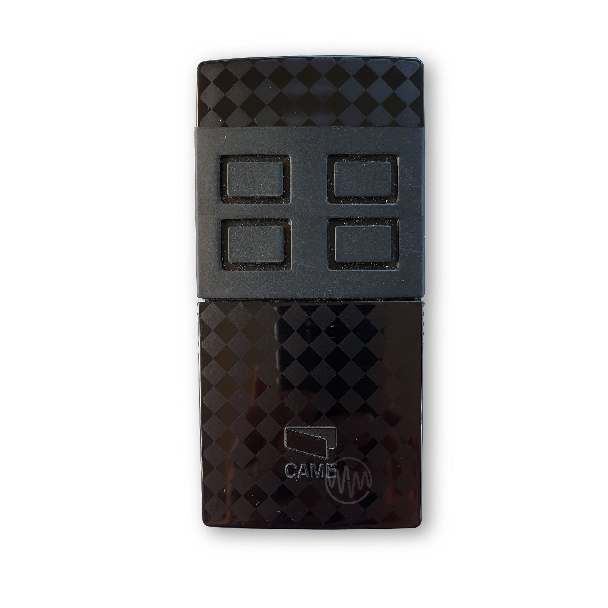 Came TWIN4 rectangle black 4 button remote with checkerboard print case