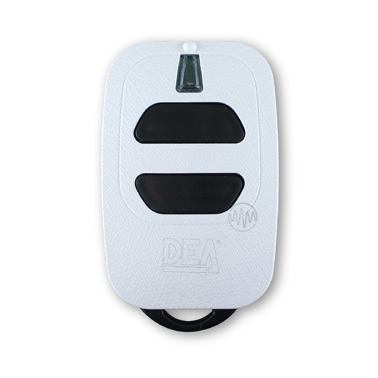 DEA GTI2 garage & gate remote with white textured case & 2 black buttons