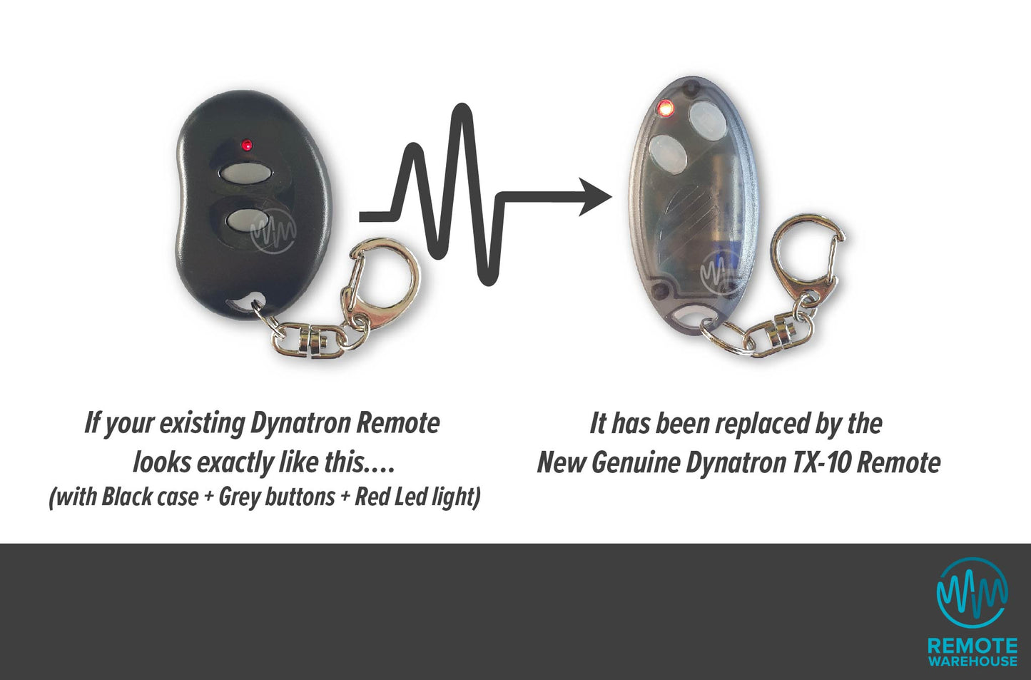 Dynatron TX-05 bean shape remote is replaced with TX10 oval shape car alarm remote