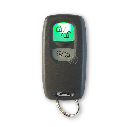 Dynatron TX-90 grey rectangle 2 button car alarm remote with green led