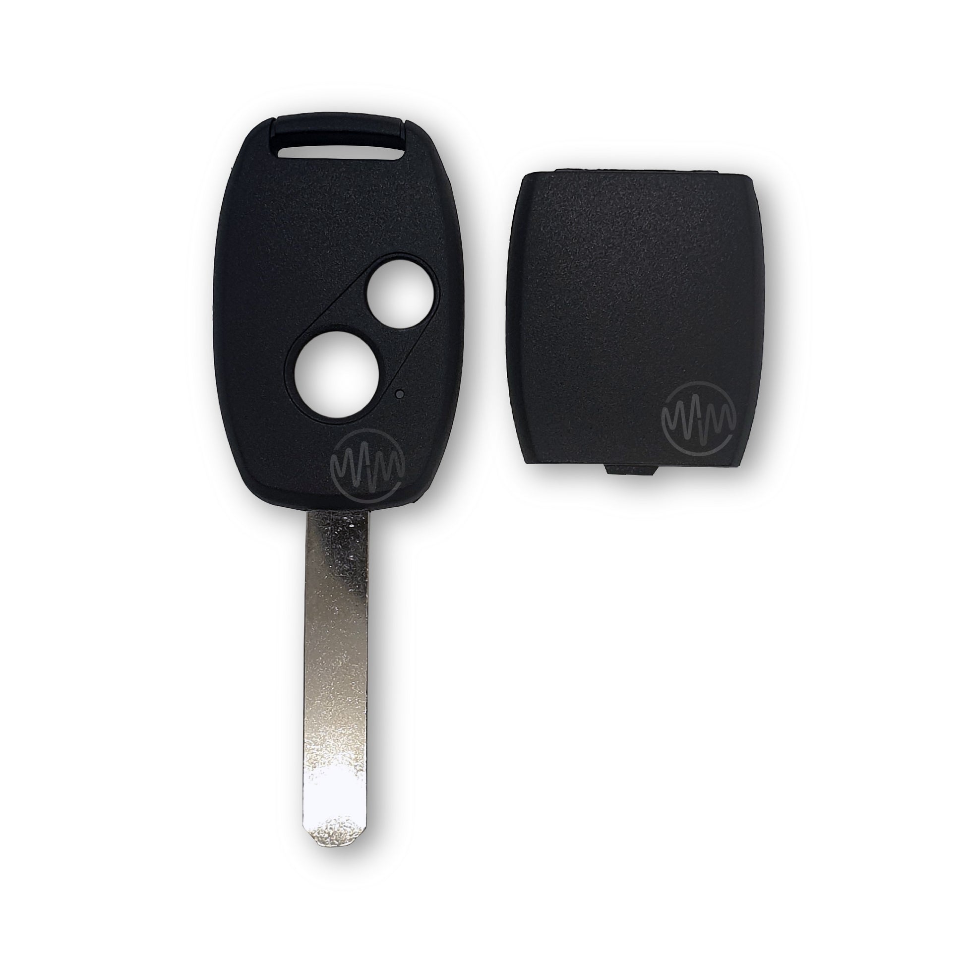 Replacement black 2 button car key shell with metal key blade attached for Honda