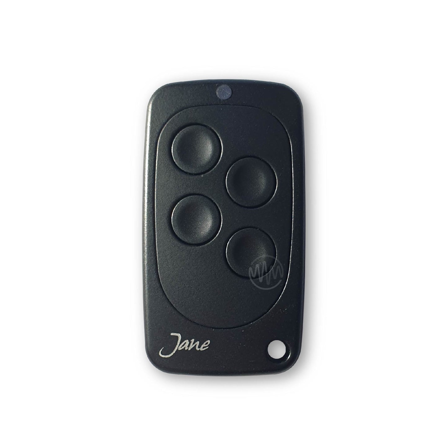 Black Jane garage & gate remote with 4 circle black buttons