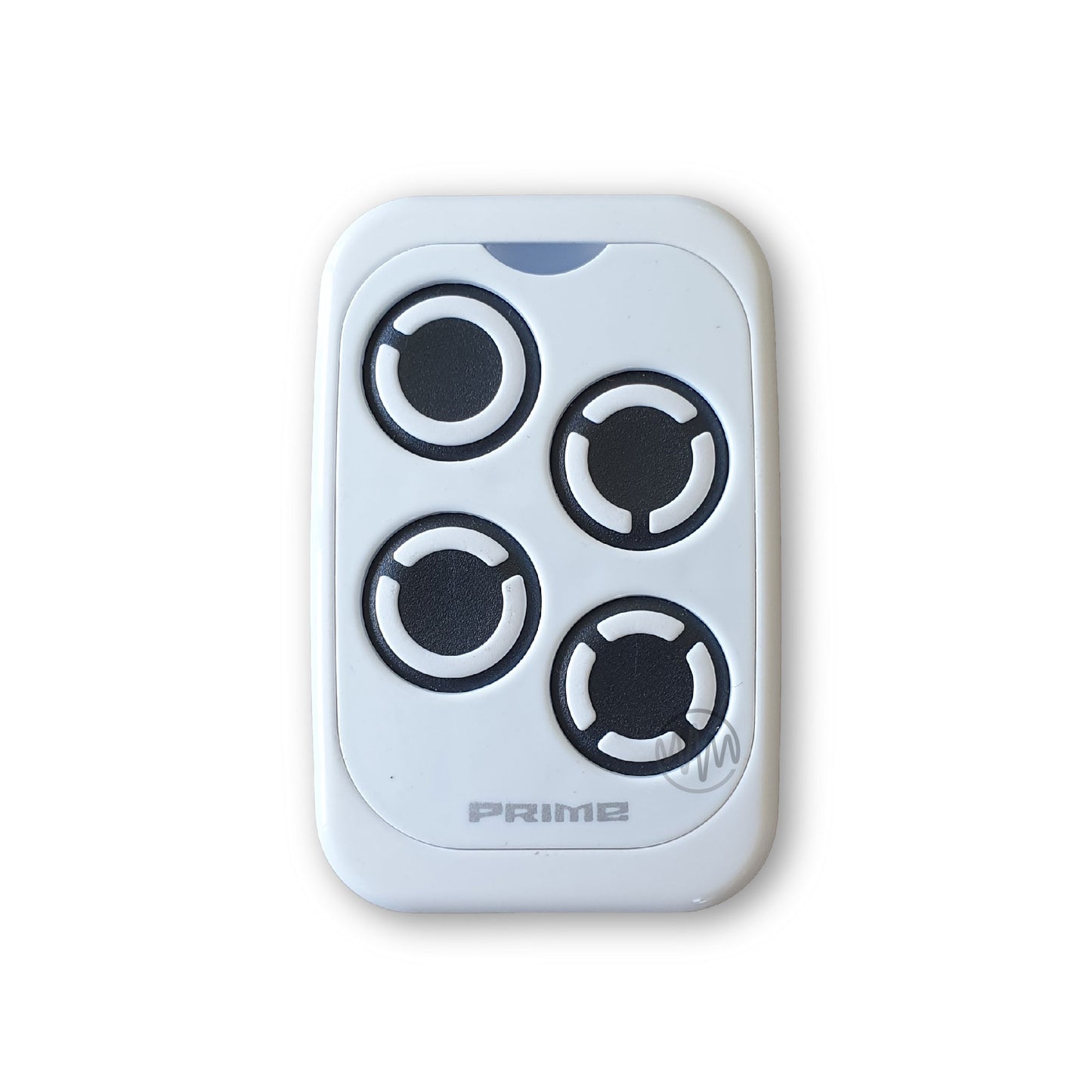 Italfile Prime white garage & gate universal remote with 4 round black & white buttons