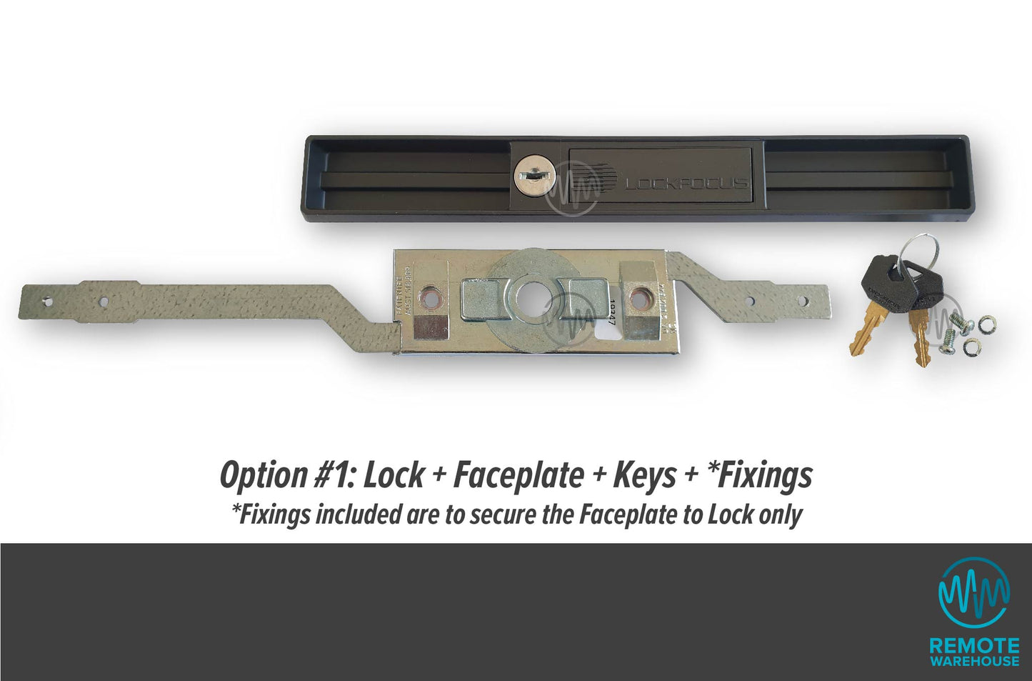 Lock Focus V4 extended arm roller door lock system set with keys & fixings