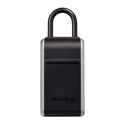 Master Lock silver & black shackle lock box with shutter closed