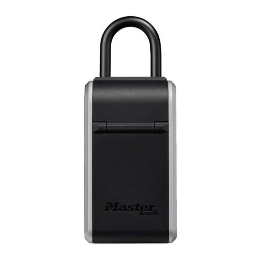 Master Lock silver & black shackle lock box with shutter closed