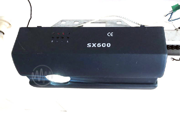 Side view of SX600 garage door opener motor 